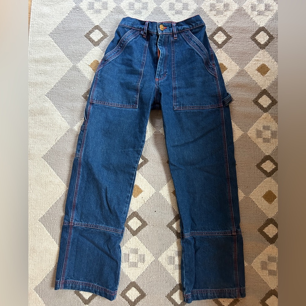 Big Bud Press Blue Jeans with Red Stitching